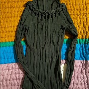 Dion Lee Dark Green Cowl Neck Sweater